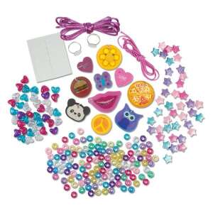 Galt Flip Jewellery, a jewellery making kit for kids, featuring 10 picture changing discs, 200 beads, heart beads, star beads, cord, elastic, rings, and stickers - Galt