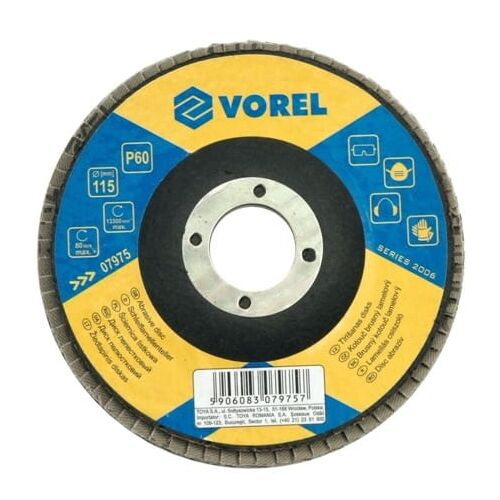 Vorel 125mm P80 lamellás csiszolókorong sarokcsiszolóhoz, csiszoló korong - Csiszoló kiegészítő
