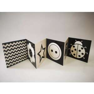 Fekete-fehér baba könyv különböző mintákkal és formákkal, Zum Zum fejlesztő könyvek - Babakönyv