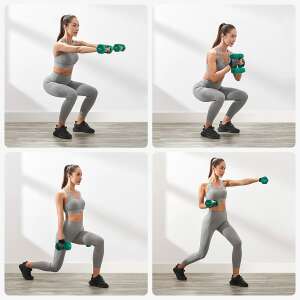 súlyzó készlet, 2 db-os súlyzó szett csúszásmentes matt felülettel 2 x 4 kg, zöld