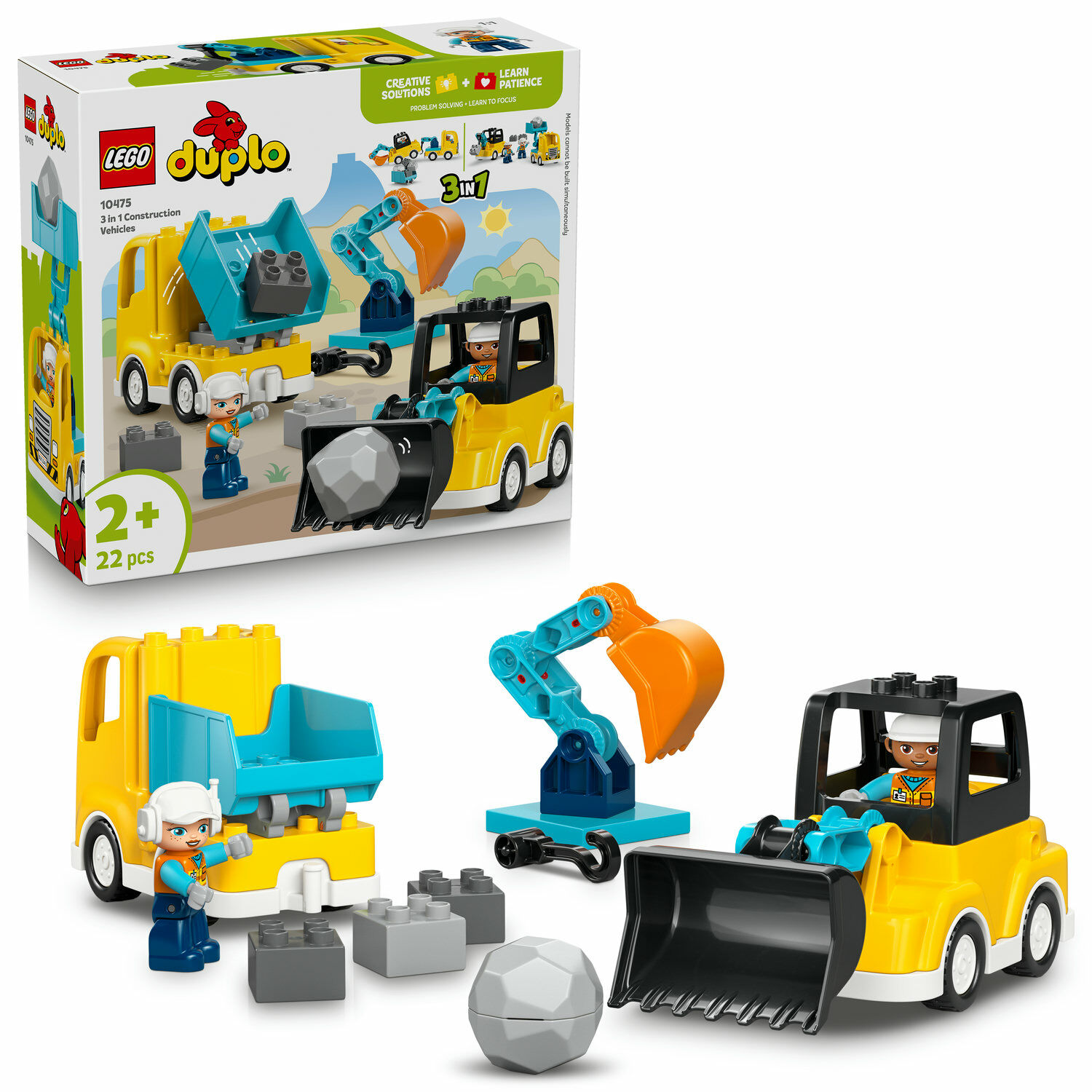 LEGO® DUPLO® 3 az 1-ben építési munkagépek 10475 LEGO® DUPLO® 3 az 1-ben építési munkagépek 10475