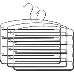 Vješalice za hlače, Metalne vješalice za hlače koje štede prostor, protuklizne, 3 kom | SONGMICS