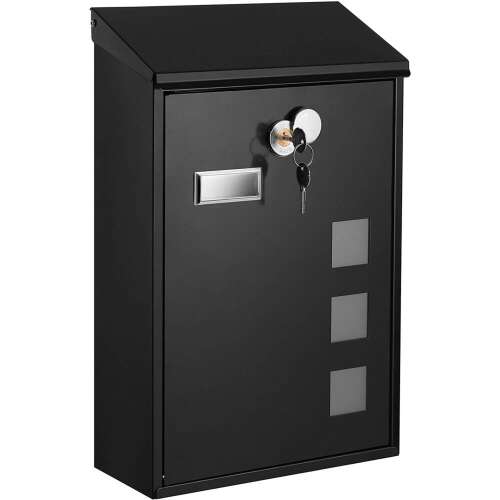 SONGMICS Modern Postaláda - Falra Szerelhető - Fekete - 25,5x39,5x11,5cm