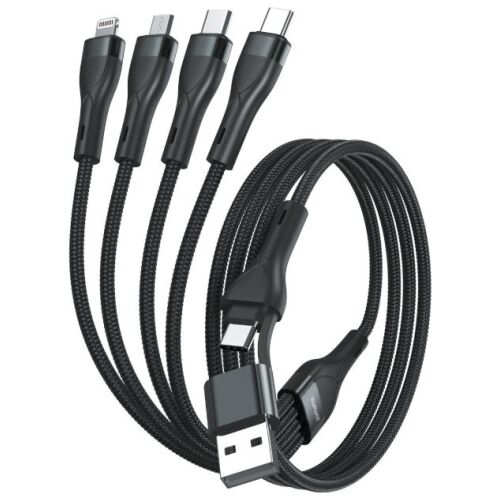 4smarts 4 az 1-ben USB kábel USB-C, USB-A, Micro-USB és Lightning csatlakozókkal 