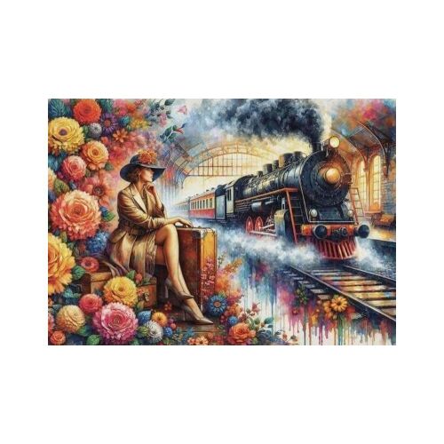 JaCaRou 1000 darabos puzzle, elegancia és gőzmozdony mintával - Puzzle és kirakó