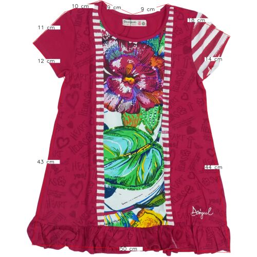 Desigual lány rózsaszín ruha virágmintával, 152-es méret - Desigual
