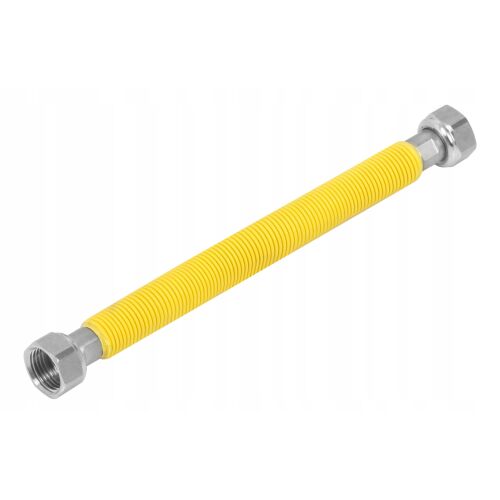 1/2 hüvelykes WW flexibilis gázcső 20-40 cm, sárga bevonatú rozsdamentes acél gáztömlő - Gázcső