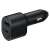 Samsung 2-port car charger, black, angled view