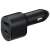 Samsung 2-port car charger, black, angled view