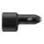 Samsung 2-port car charger, black, side view
