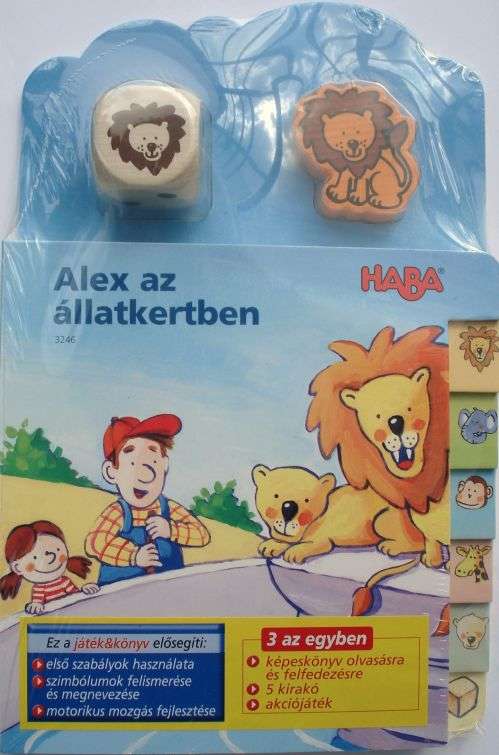 HABA Könyv&Játék - Alex az állatkertben gyerekkönyv 3in1