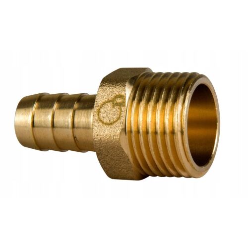 Réz tömlőcsatlakozó 1/2 hüvelyk x 10mm külső menettel - Tömlőcsatlakozó