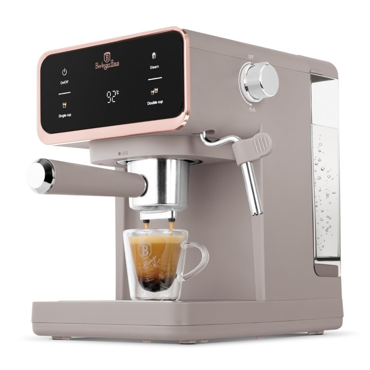 E-shop Berlinger Haus BH/9846 Taupe digitálny espresso 3 v 1