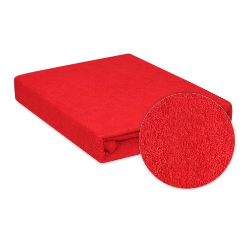 Frottír gumis lepedő 150/160x190/200 PREMIUM piros