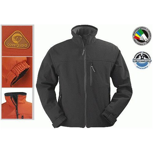 Coverguard Yang fekete softshell kabát férfiaknak, vízálló és lélegző - Plum