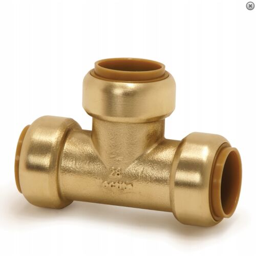 TECTITE CLASSIC T-IDOM 28x15x28 MM sárgaréz push fit fitting - Víz, gáz és fűtés szerelvény
