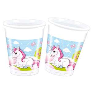 Unicorn Castle, Unikornis Műanyag pohár 8 db-os 200 ml, 8 pack, disposable cups, unicorn design - Disposable Cup