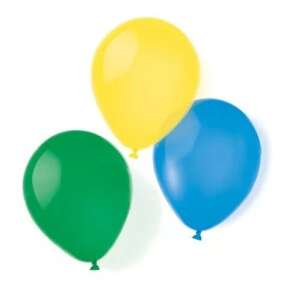 8er Pack 10 Zoll Metallic-Ballons in Gelb, Grün und Blau - Amscan
