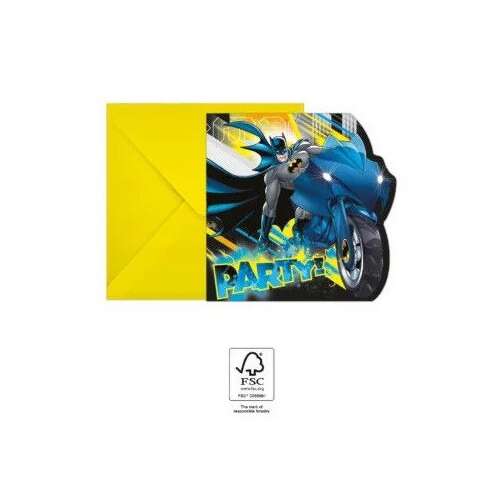 Batman Rogue Rage Party invitation with envelope, 6 pack, FSC certified