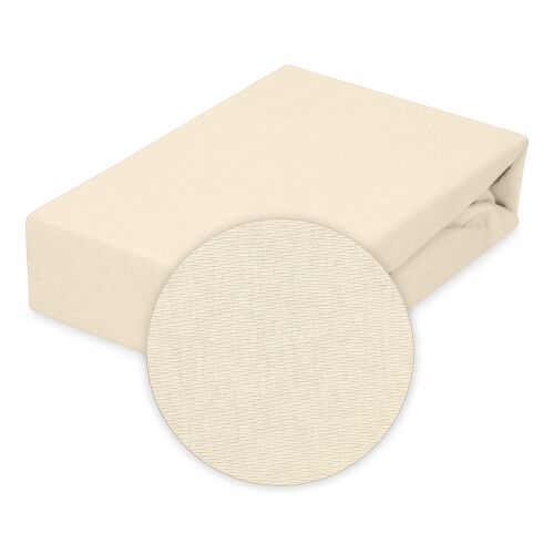 Jersey gumis lepedő 130/140x190/200 CLASSIC Ekrü