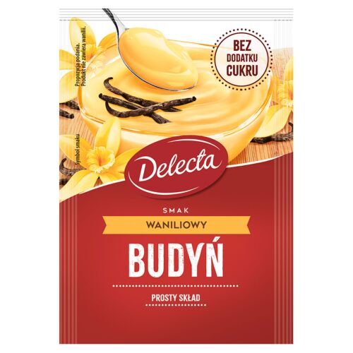 Delecta Cukormentes Vaníliás Pudingpor, 40g - Pudingpor