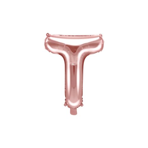 Fólia lufi "T" betűvel, rozéarany, 35 cm 149377145 - Party kellék