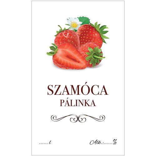 Szamóca Pálinka Címke - ECO Design - Italcímke