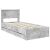 vidaXL Ágykeret fiókkal tárolóval Beton Szürke 90 x 200 cm Mérnöki Fa 164715961