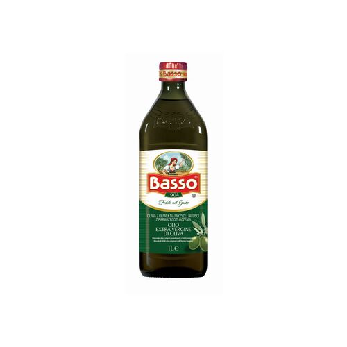 Basso Extra Szűz Olívaolaj 1 literes üvegben, tökéletes főzéshez, salátákhoz és öntetekhez - Étolaj
