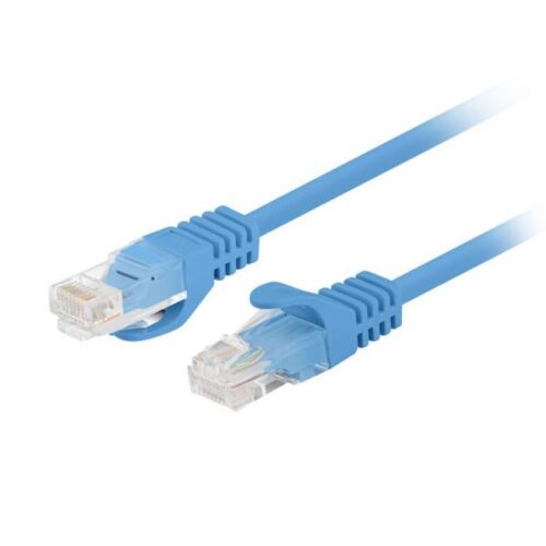 Lanberg UTP CAT5E kék patch kábel RJ45 csatlakozókkal, ferde nézet - Patch kábel