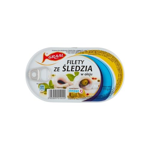 Graal heringfilé olajban, 170g-os konzerv, omega-3 forrás - Konzerv