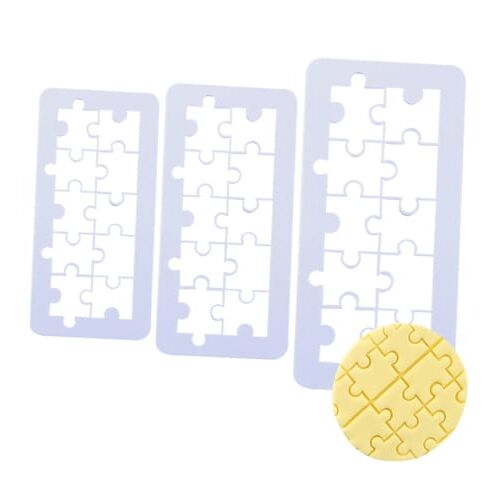 Cukormassza-kiszúró, PUZZLE formák, 3 db, fondant puzzle kiszúró készlet - Sütemény kiszúró
