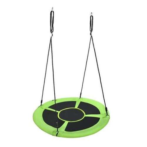 Zöld és fekete kerek fahinta, Fészekhinta, Zöld-Fekete - MS-545