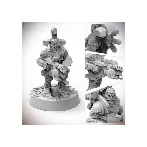 Starfinder Törpe Katona Miniatűr, festetlen, összeszerelést igényel - Modell és makett