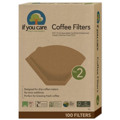 If You Care 2-es méretű kávéfilter, 100 darabos, fehérítetlen és komposztálható - Otthon és kert