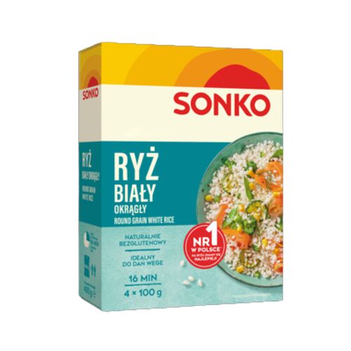 Sonko Kerek Fehér Rizs 4x100g, ideális desszertekhez és köretekhez - Rizs