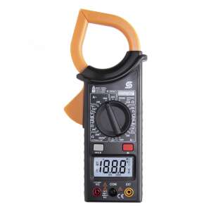 Digital clamp meter with protective case, AC voltage, current, resistance measurement - Clamp meter