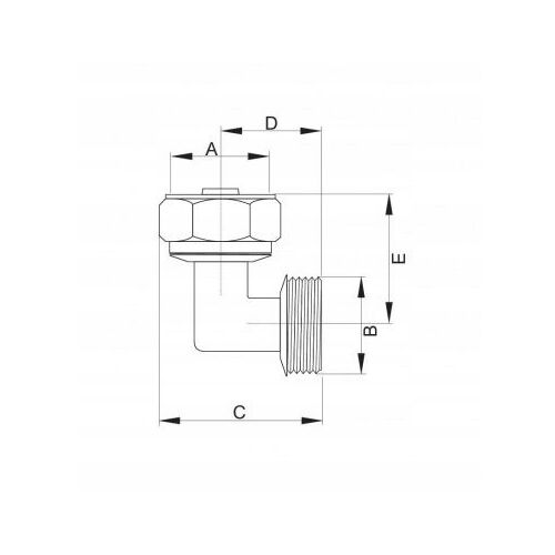 PEX CSAVART KÖNYÖK 25X3/4 GZ méretdiagram 