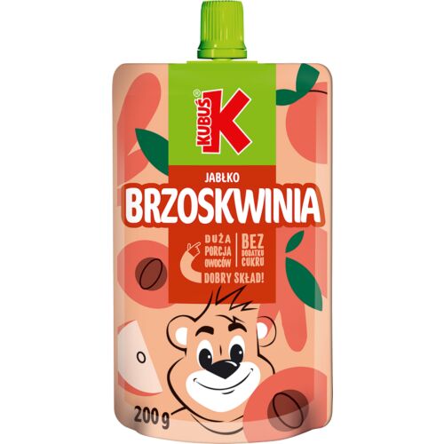 Kubuś alma és barack gyümölcspüré kinyomható tasakban, 200g - Nektár és 100%-os lé