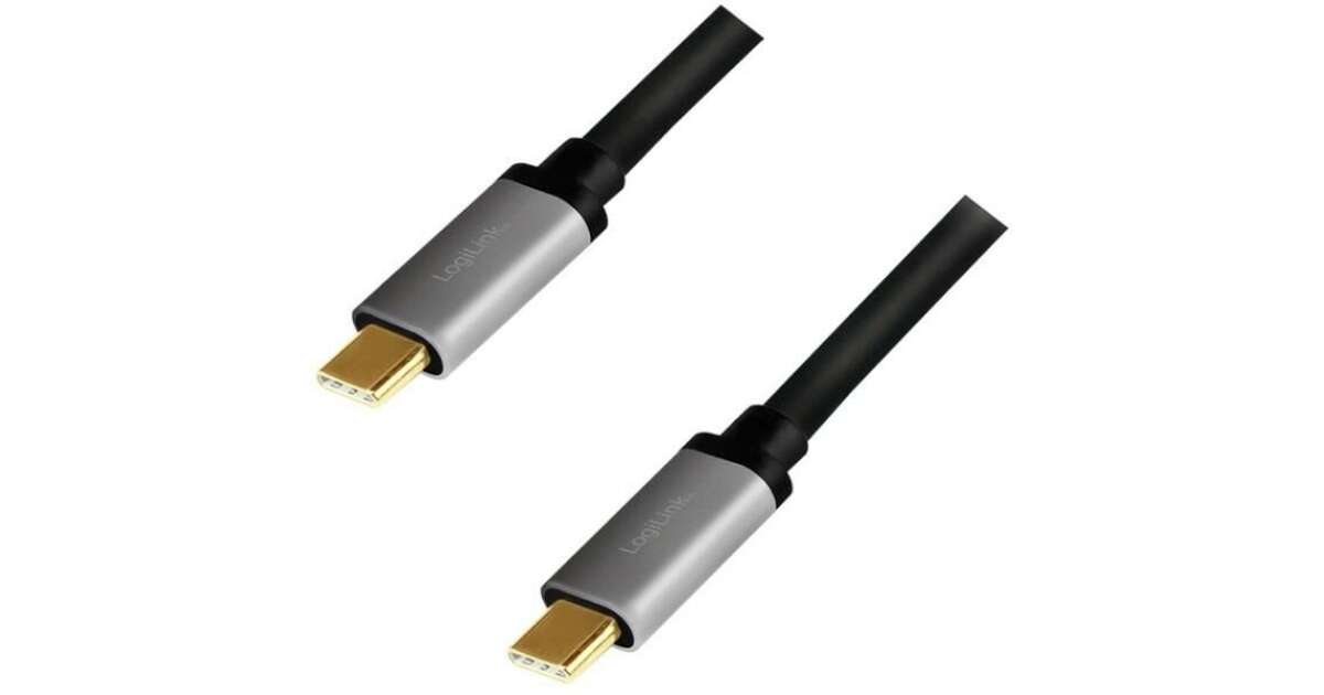 Cablu alimentare si date Logilink CUA0106, Type-C tata la Type-C tata, suporta pana la 20V/5A 100W, dublu ecranat,1.5m, Negru/Gri (CUA0106) (CUA0106) 58216954
