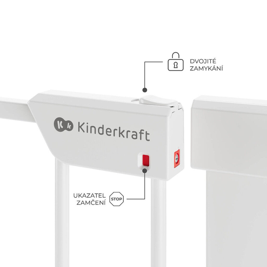 E-shop Kinderkraft Safe Snap bezpečnostná západka na dvere 75-82 cm - biela