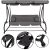 Springos Garden swing "Linda" real 4 person, 240x120 cm, 280kg capacity grey 118515862