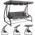 Springos Garden swing "Linda" real 4 person, 240x120 cm, 280kg capacity grey 118515862