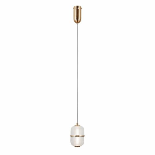 Italux ALANI PND-34375-1-HBR LED függeszték, modern arany és átlátszó üveg design - Függeszték