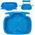 Intex pool foot bath, blue, with ladder attachment, 3/4 view