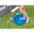 Intex pool foot bath, blue, with ladder attachment, in use
