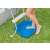 Intex pool foot bath, blue, with ladder attachment, in use