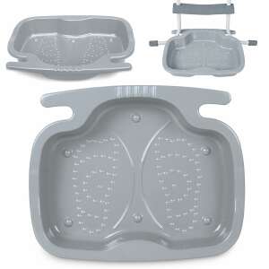 Intex pool foot bath, grey, with ladder attachment, 3/4 view - Intex