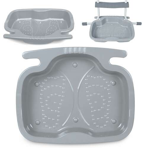 Intex pool foot bath, grey, with ladder attachment, 3/4 view