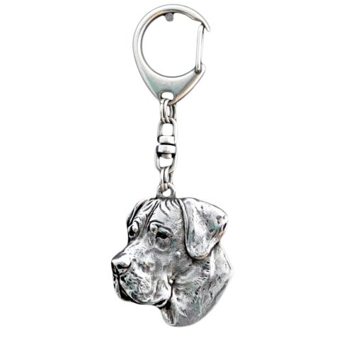 Great Dane II - ezüstözött kutyakulcstartó, táskadísz, hátizsák medál, Art-Dog